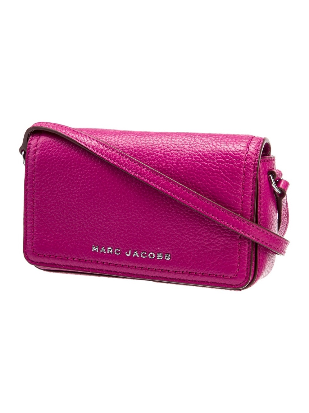 Marc Jacobs Mini Hot Pink Cactus Flower Pebbled Groove Leather Crossbody Bag